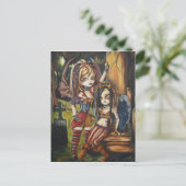 Vampire Dark Angel Gothic Graveyard Art Postkarte (Stehend Vorderseite)