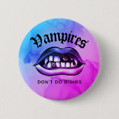 Vampire Do nicht Geschirr Funny Vaporwave Button (Vorderseite)