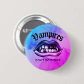 Vampire Do nicht Geschirr Funny Vaporwave Button (Vorne & Hinten)
