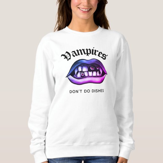 Vampire Do nicht Geschirr Funny Vaporwave Creepy Sweatshirt (Vorderseite)