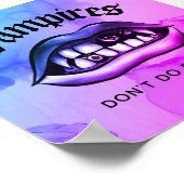 Vampire Do nicht Geschirr Funny Vaporwave Poster (Ecke)