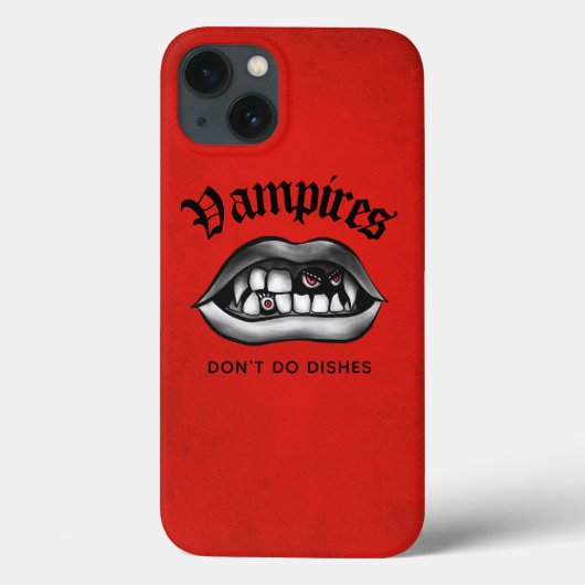 Vampire Don't Do Geschirr Funny Red Goth Case-Mate iPhone Hülle (Rückseite)