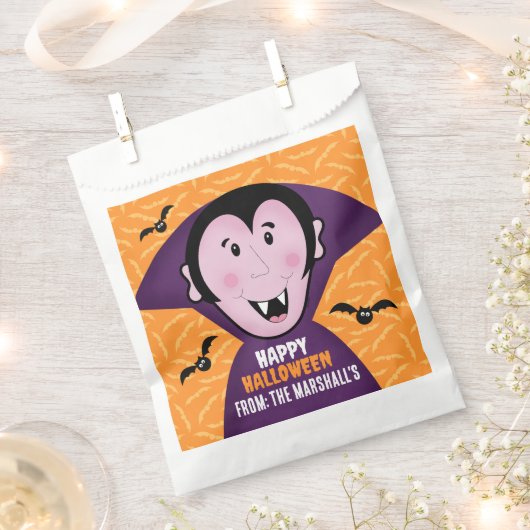 Vampire Dracula Bats Kinder Niedlich glückliches H Geschenktütchen (Ausgeschnitten)