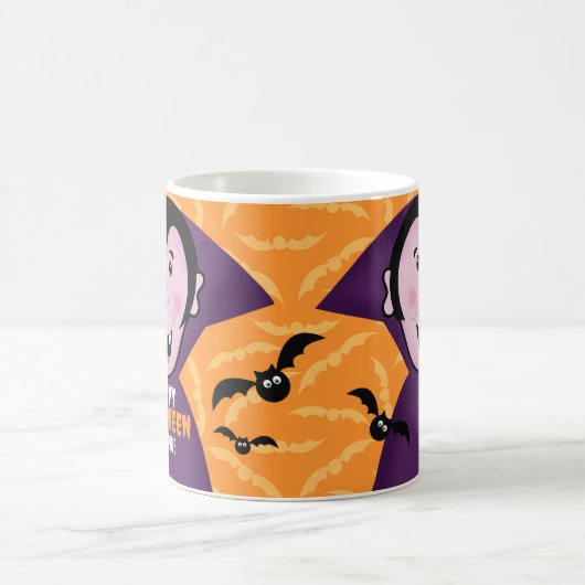 Vampire Dracula Bats Kinder Niedlich glückliches H Kaffeetasse (Mittel)