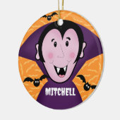 Vampire Dracula Bats Kinder Niedlich glückliches H Keramik Ornament (Links)