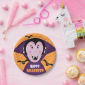 Vampire Dracula Bats Kinder Niedlich glückliches H Pappteller (Party)