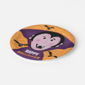 Vampire Dracula Bats Kinder Niedlich glückliches H Pappteller (Schrägansicht)
