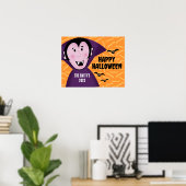 Vampire Dracula Bats Kinder Niedlich glückliches H Poster (Heimbüro)