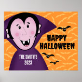 Vampire Dracula Bats Kinder Niedlich glückliches H Poster (Vorne)