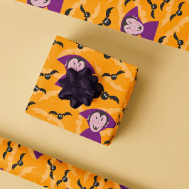 Vampire Dracula Halloween Kinder Niedliche Flederm Geschenkpapier