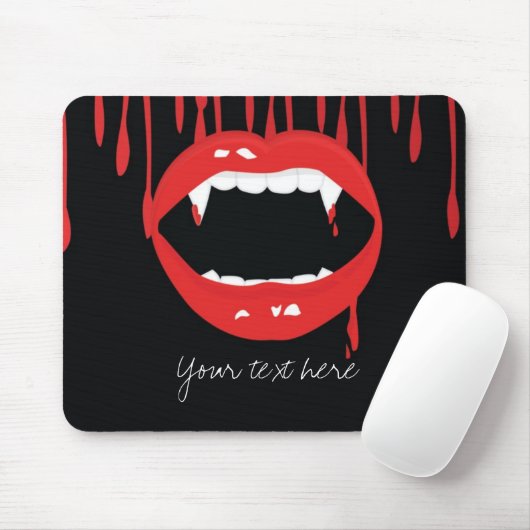 Vampire Dripping Blutes Halloween Teeth Mouse Pad Mousepad (Mit Mouse)