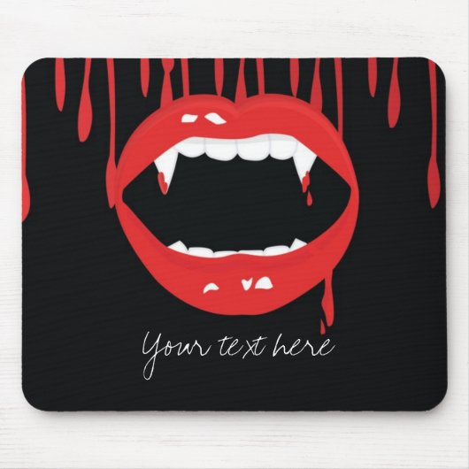 Vampire Dripping Blutes Halloween Teeth Mouse Pad Mousepad (Vorne)