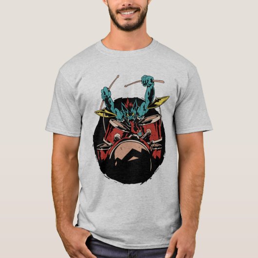 Vampire Drum Player Musiker T-Shirt (Vorderseite)