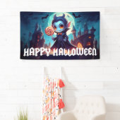 Vampire Eating Candy Happy Halloween Banner (Insitu)
