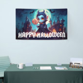 Vampire Eating Candy Happy Halloween Banner (Messeveranstaltung)