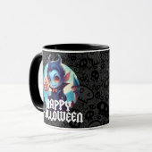 Vampire Eating Candy Happy Halloween Tasse (Vorderseite Links)