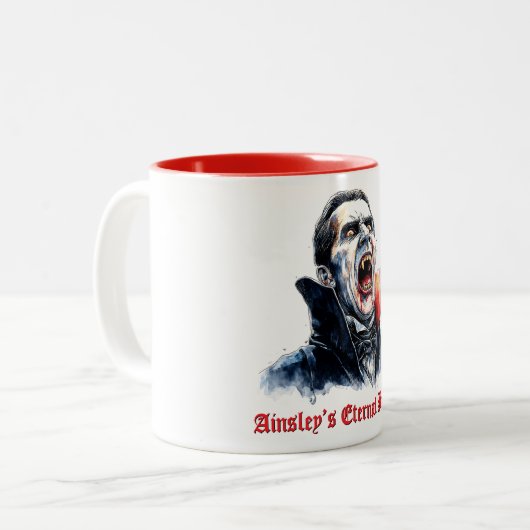 Vampire Eternal Brew Red Black Zweifarbige Tasse (Vorderseite Links)
