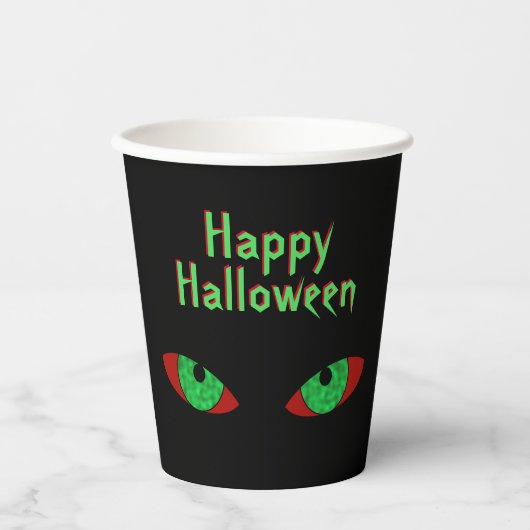 Vampire Eyes Happy Halloween Drink Cup Pappbecher (Vorderseite)