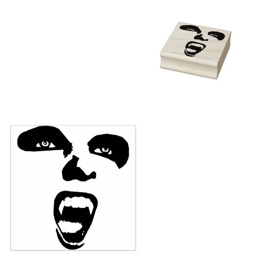 Vampire Face Fangs Horror Gothic Art Gummistempel (Stempel)