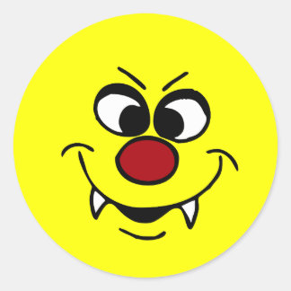 Vampire Face Grumpey Runder Aufkleber
