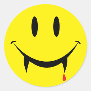 Vampire Face Runder Aufkleber