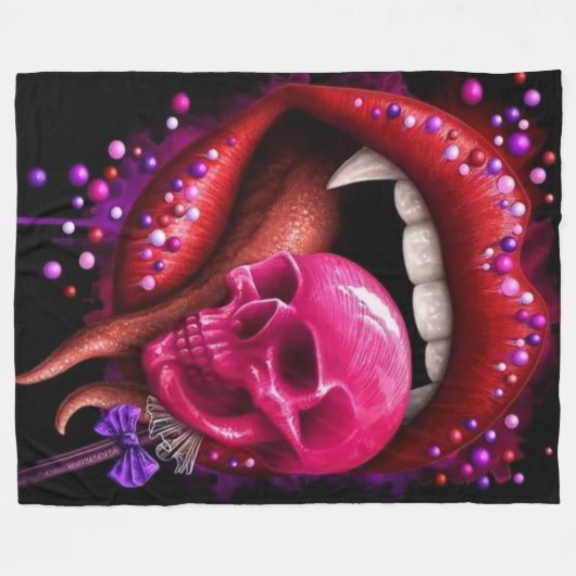 VAMPIRE FANFS und SKULL Fleecedecke (Vorderseite (Horizontal))