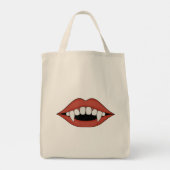 Vampire Fanged Lip Art Tragetasche (Rückseite)