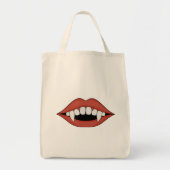 Vampire Fanged Lip Art Tragetasche (Vorne)