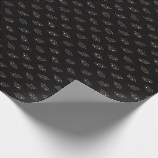 Vampire Fangs Copper Black Halloween Pattern Geschenkpapier (Ecke)