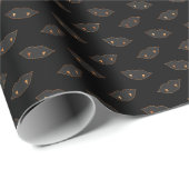 Vampire Fangs Copper Black Halloween Pattern Geschenkpapier (Rolleneckpunkt)