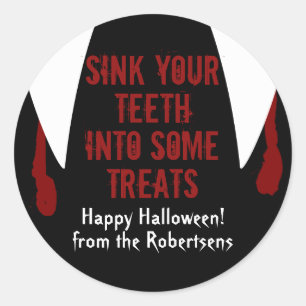 Vampire Fangs Halloween-Boo-Leckerei Runder Aufkleber