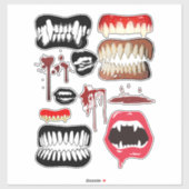 Vampire Fangs Teeth Halloween Horror art Aufkleber (Blatt)