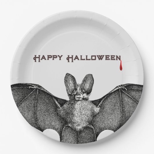 Vampire Fledermaus Halloween Pappteller (Vorderseite)