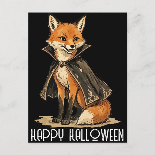 Vampire Fox Feiertagspostkarte (Vorderseite)