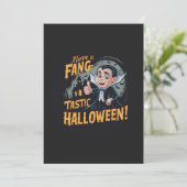 Vampire Funny haben ein Fang-Tastic Halloween Einladung (Stehend Vorderseite)