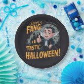 Vampire Funny haben ein Fang-Tastic Halloween Pappteller (Party)