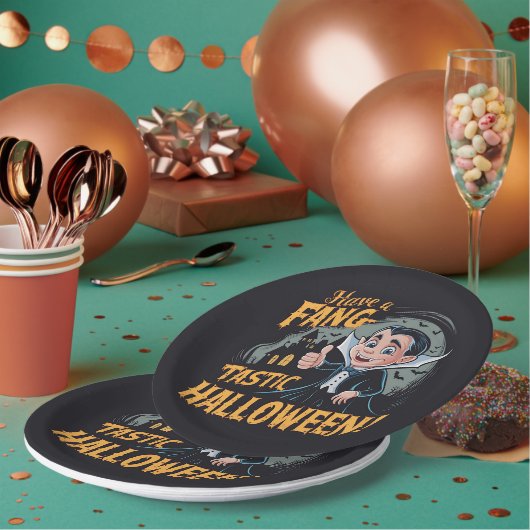 Vampire Funny haben ein Fang-Tastic Halloween Pappteller (Multi)