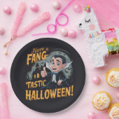 Vampire Funny haben ein Fang-Tastic Halloween Pappteller (Party)