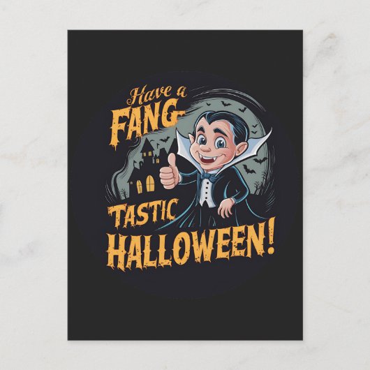 Vampire Funny haben ein Fang-Tastic Halloween Postkarte (Vorderseite)