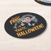 Vampire Funny haben ein Fang-Tastic Halloween Runder Pappuntersetzer (Angewinkelt)