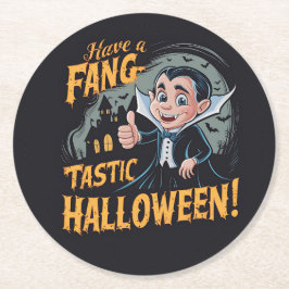 Vampire Funny haben ein Fang-Tastic Halloween Runder Pappuntersetzer