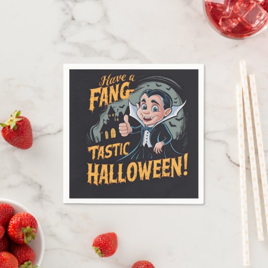 Vampire Funny haben ein Fang-Tastic Halloween Serviette (Beispiel)