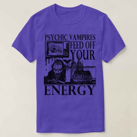 Vampire Fütterte Ihren energiegotischen Horror Gra T-Shirt (Design vorne)