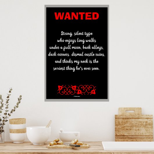 Vampire Gewollt Funny Gothic Art Print Poster (Küche)