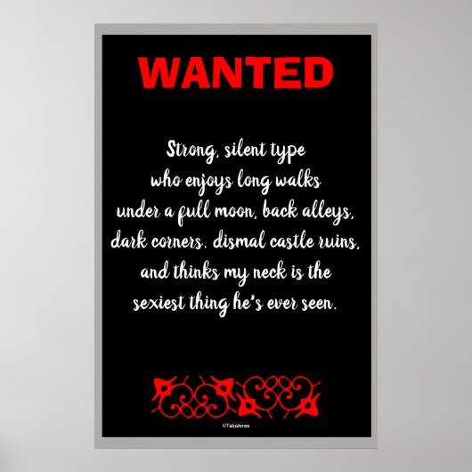 Vampire Gewollt Funny Gothic Art Print Poster (Vorne)