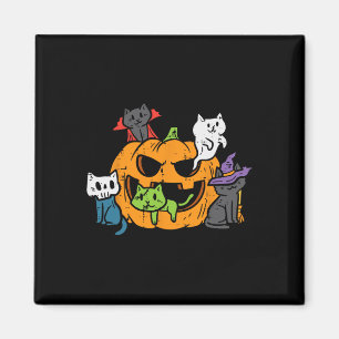 Vampire Ghost Zombie Hexen Katzen in Pumpkin Niedl Magnet