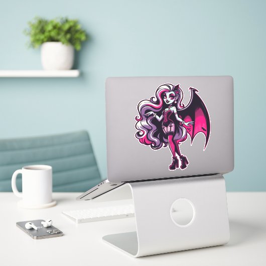 Vampire Ghoul Aufkleber (Laptop auf Schreibtisch)