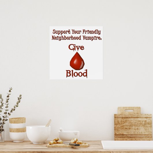 Vampire Give Blood Poster (Küche)