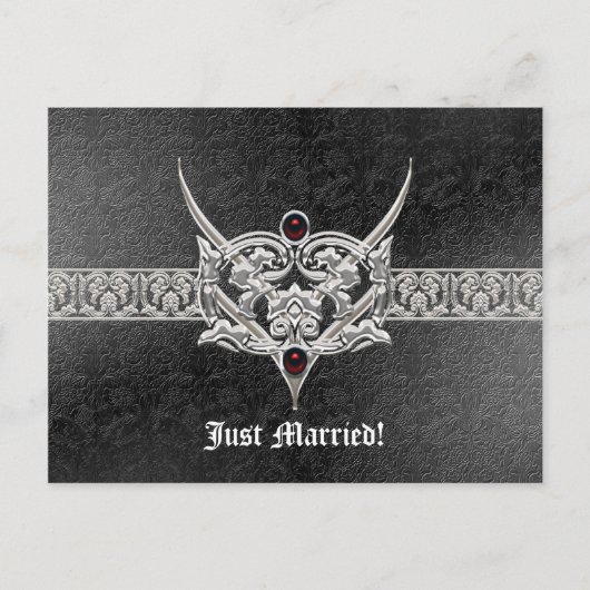 Vampire Goth Imitats Leather Jeweled Wedding Ankündigungspostkarte (Vorderseite)