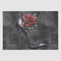 Vampire Gothic Rose Black Heel Pattern